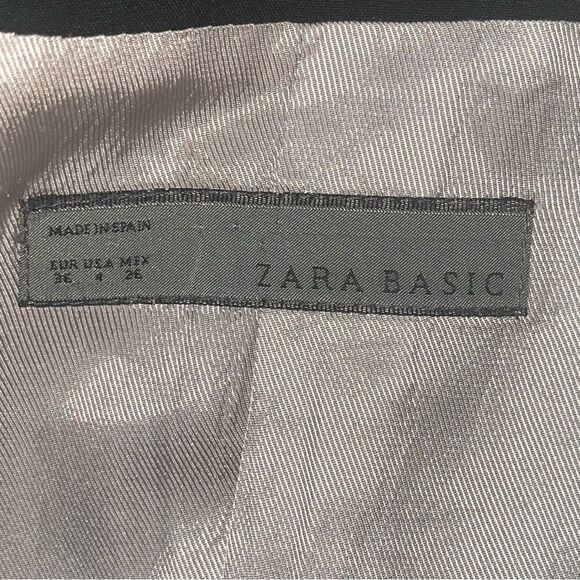 Zara Basics Lined Black One Button Blazer Size 4 - Picture 6 of 8